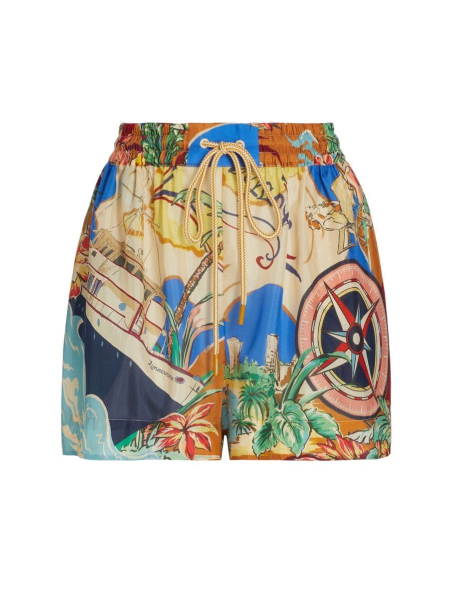 Alight Printed Silk Drawstring Shorts | Saks Fifth Avenue