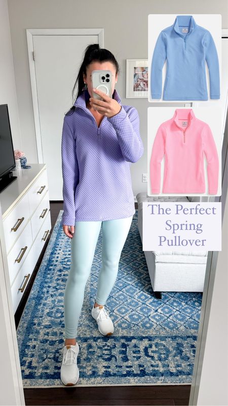 This is quite possibly the most perfect pullover for spring! The colors are beautiful, the length is long enough to cover your booty with leggings (but not too long to wear with shorts/skirt), the quilted fabric isn’t heavy, but also isn’t so lightweight that you’ll freeze, and it has pockets🙌 I ordered all 3 colors, and I’m still trying to decide which to keep! They’re all beautiful! 

Sizing:
I’m normally between an XS & S. I ordered both sizes to try and the XS fit perfectly, but didn’t have much room for layering or shrinkage (although I don’t think this material will shrink at all). Ultimately, I went with the size S (shown here) so that I had enough room to layer and be comfy! 

Casual style, mom outfit, mom ootd, activewear, active outfit, athleisure wear, Dudley stephens 

#LTKSeasonal #LTKfindsunder50 #LTKstyletip