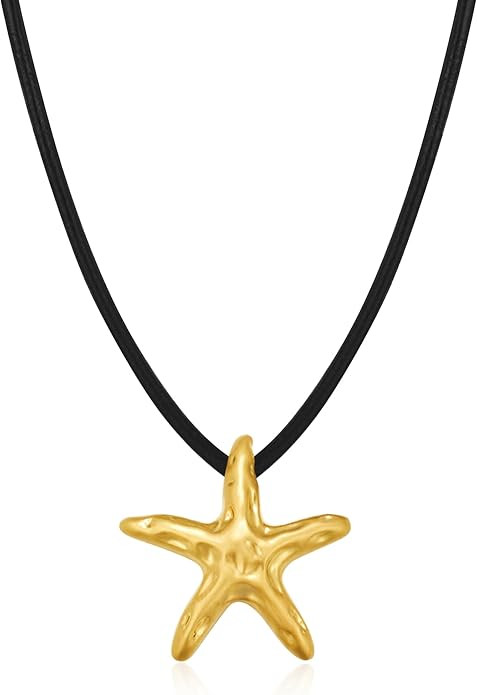 Delicate Starfish Pendant Necklace, Gold and Silver Tone Twisted Chain Beach Jewelry for Women - ... | Amazon (US)