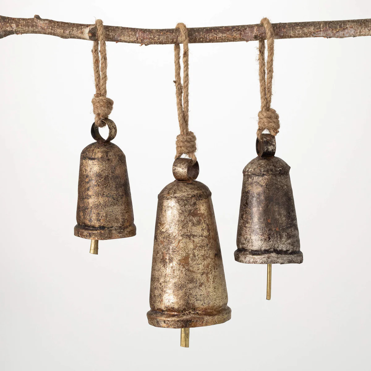 Rustic Bell Ornament Trio | Sullivans Home Decor