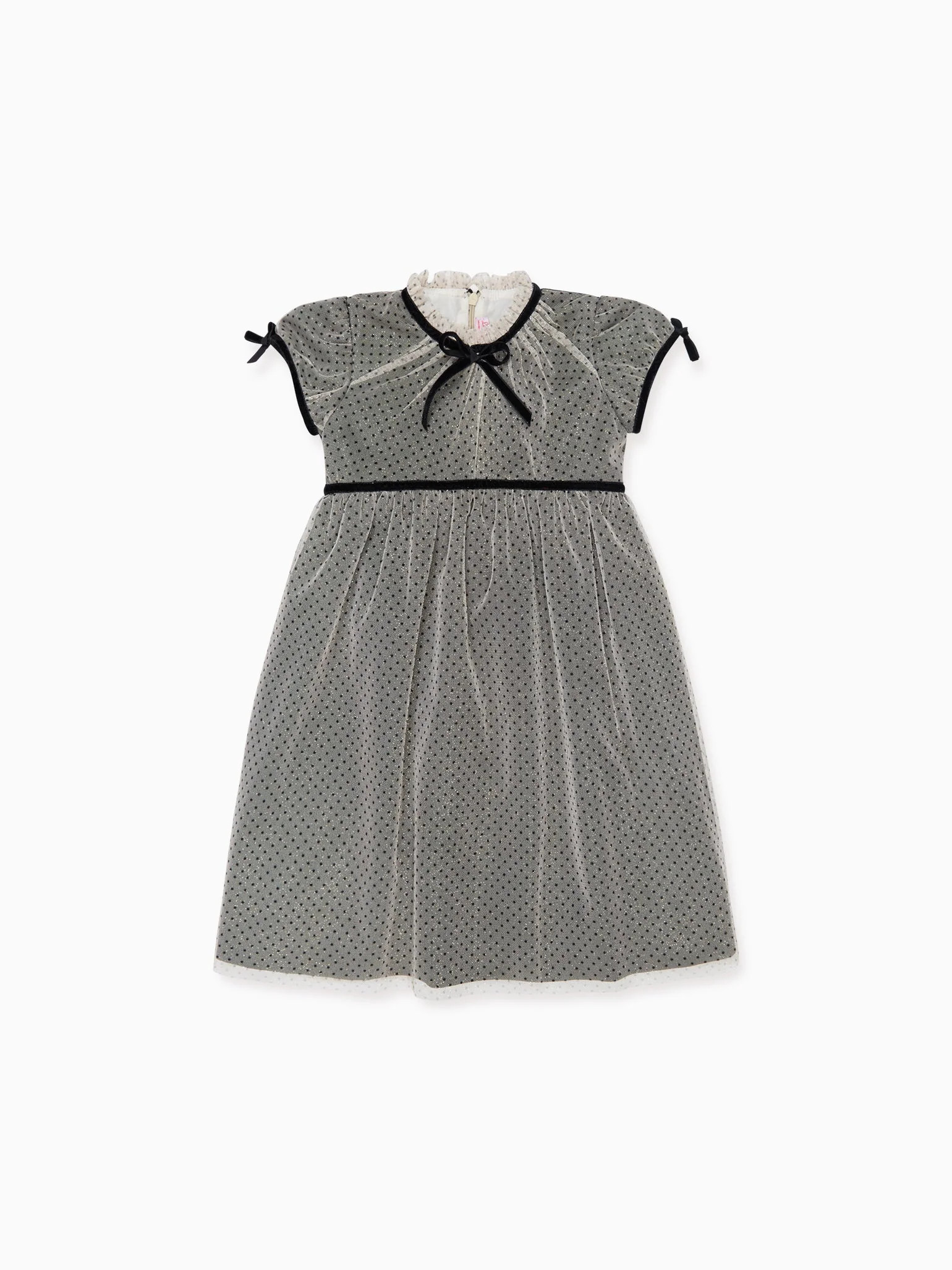 Black Polka Dot Palomina Girl Empire Dress | La Coqueta (US)