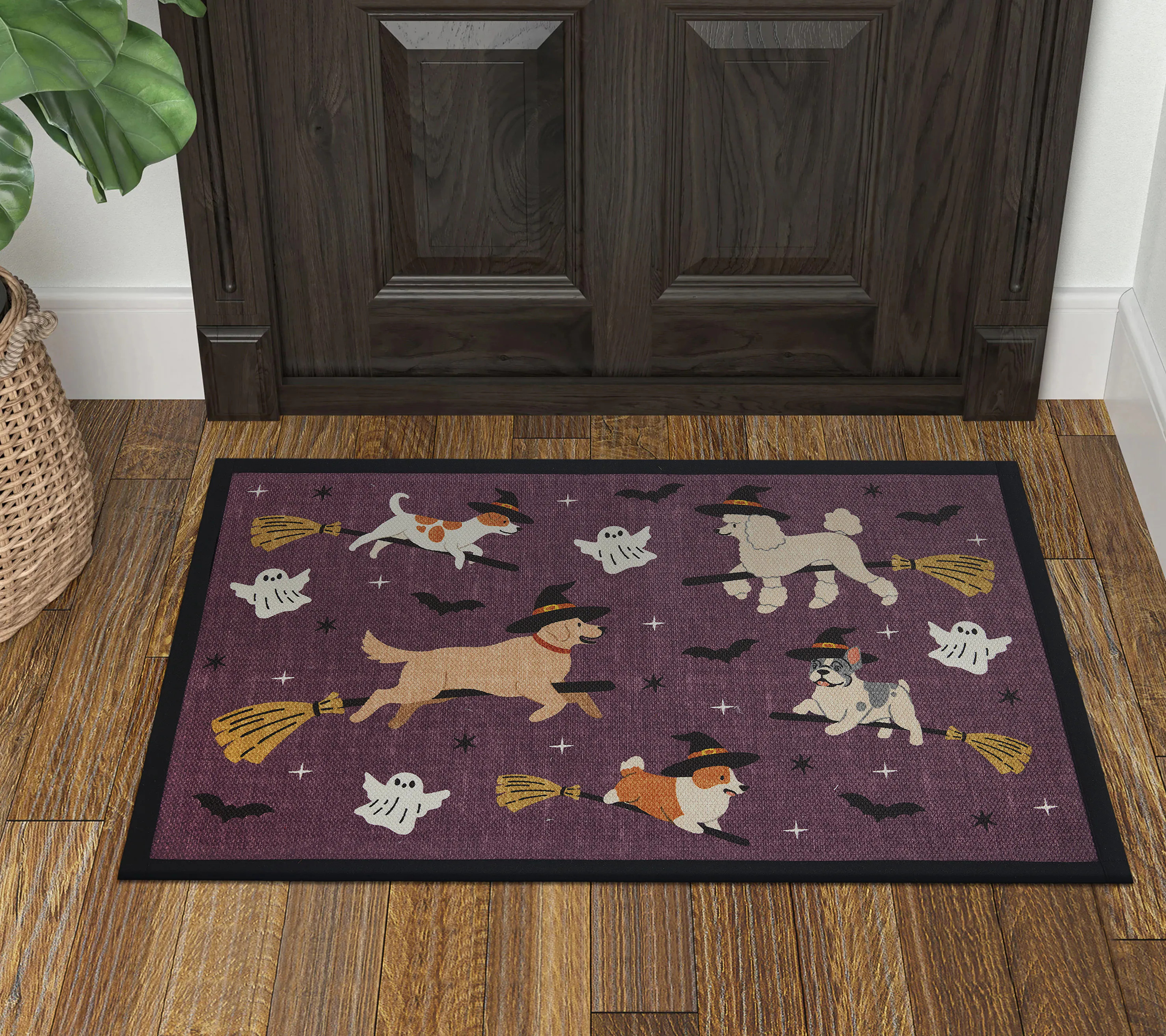Haunted Living 21-in x 34-in Purple Multi Non-Slip Grip Indoor Animals Door Mat Rubber one_size | 40643 | Lowe's