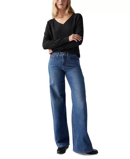 Women's 318 Shaping Stellar-Stretch Wide-Leg Jeans | Macy's