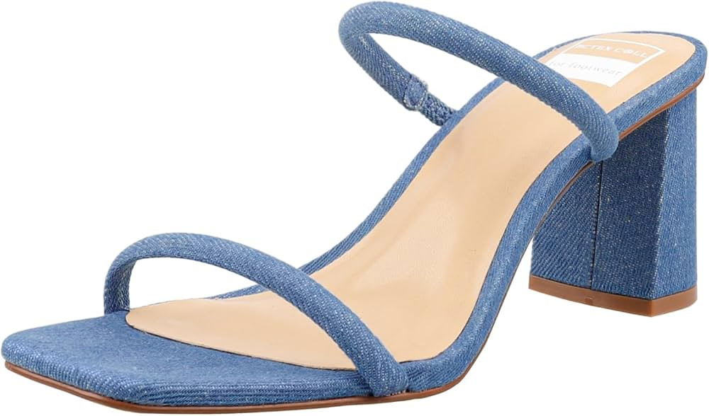 BCTEX COLL Women's High Heeled Sandal Two Strap Square Toe Slip on High-heeled Sandal High Heel S... | Amazon (US)