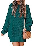 ANRABESS Womens Sweater Dress Oversized Cable Knit Chunky Long Sleeve Short Dresses 2025 Fall Out... | Amazon (US)