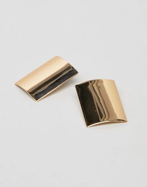 ASOS Curved Rectangle Stud Earrings | ASOS US
