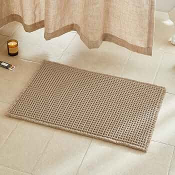 Waffle Bath Mat, Boho Bathroom Rugs Non Slip Washable Super Absorbent Quick Dry Farmhouse Bathroo... | Amazon (US)