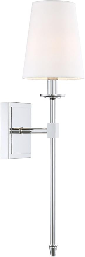 Kira Home Torche 20" Wall Sconce/Wall Light + Linen Shade, Chrome Finish | Amazon (US)