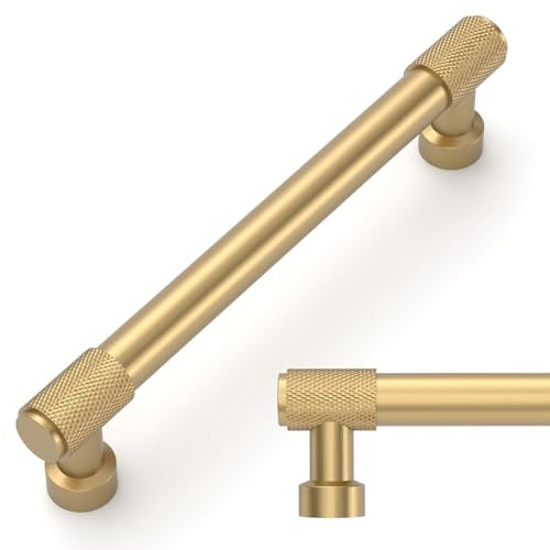 Amerdeco 10 Pack Champagne Bronze Knurled Cabinet Pulls 5 Inch(128mm) Hole Center Kitchen Cabinet Handles Drawer Pulls Cabinet Hardware ZH034 | Amazon (US)