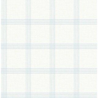 Twain Light Blue Plaid Wallpaper - 20.5in x 396in x 0.025in - 20.5in x 396in x 0.025in | Bed Bath & Beyond