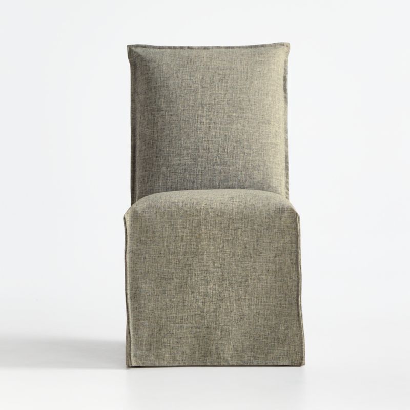 Addison Flax Linen Flange Slipcover Dining Chair + Reviews | Crate & Barrel | Crate & Barrel