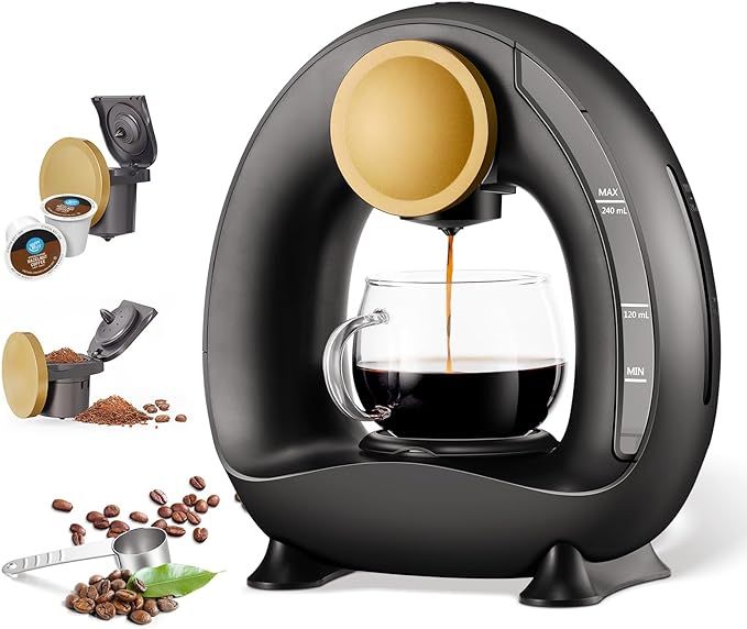 Single Serve Coffee Maker, Small Coffee Makers for K Cup Pod and Ground Coffee, Cafeteras Electri... | Amazon (US)