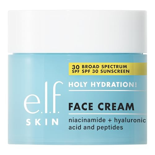 e.l.f. SKIN Holy Hydration! Face Cream - Broad Spectrum SPF 30 Sunscreen, Moisturizes & Softens Skin, Quick-Absorbing & Ultra-Hydrating, 1.7 Oz (50g) | Amazon (US)