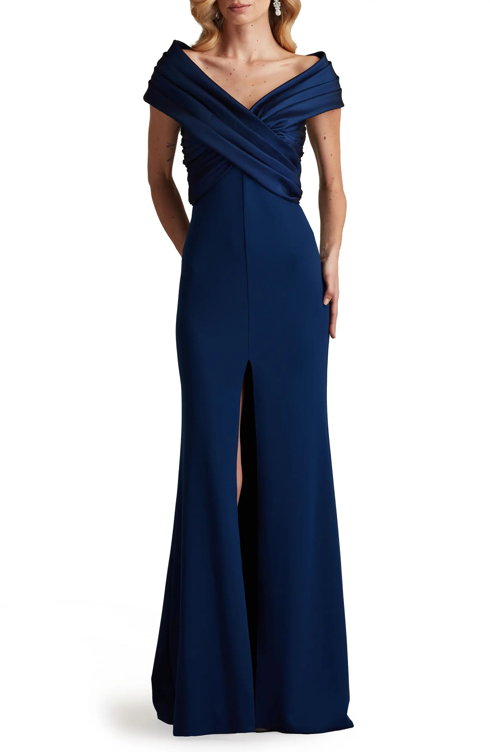 Portrait Neck Taffeta Gown | Nordstrom