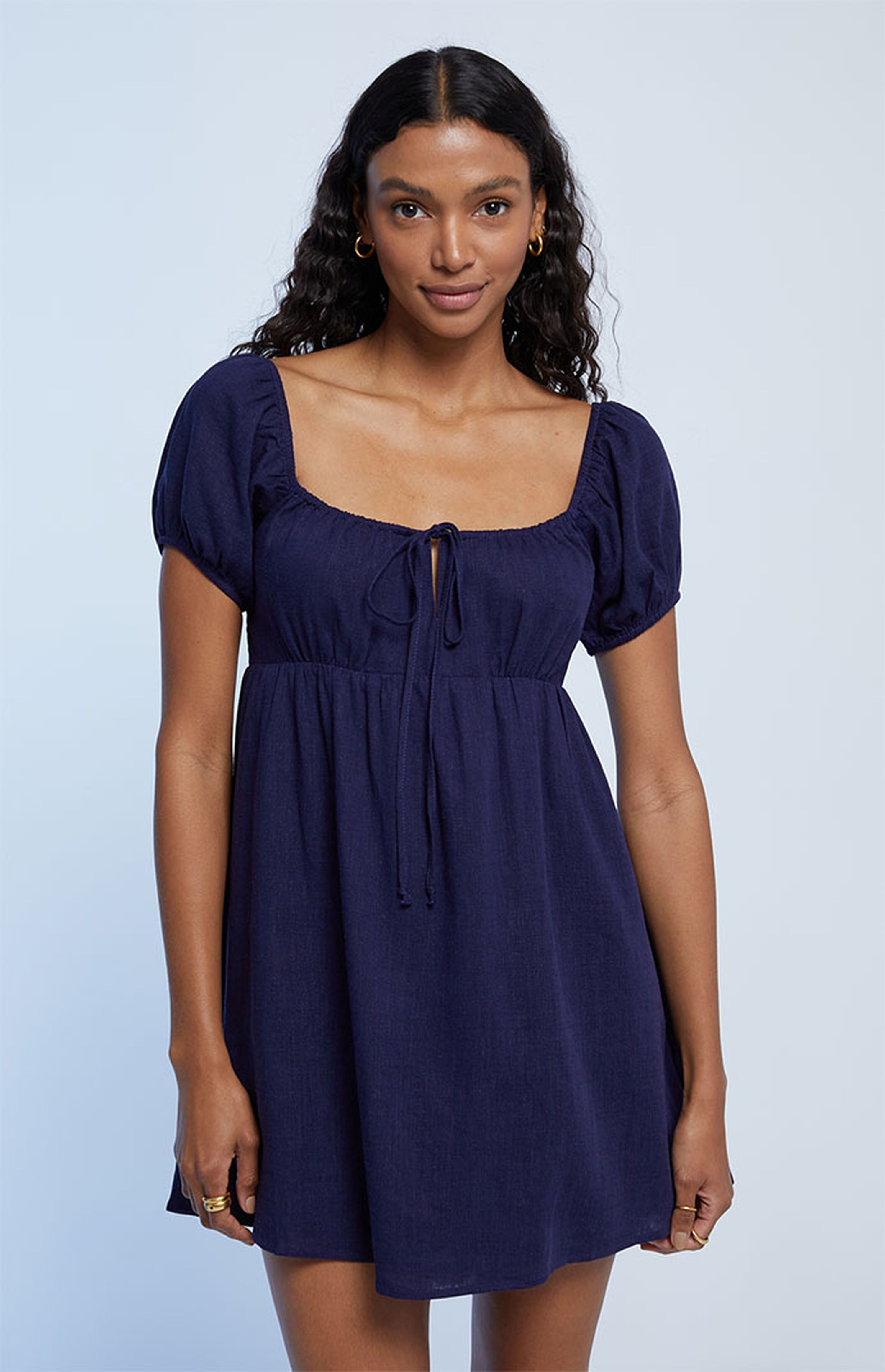 LA Hearts Tie Front Linen Mini Dress | PacSun