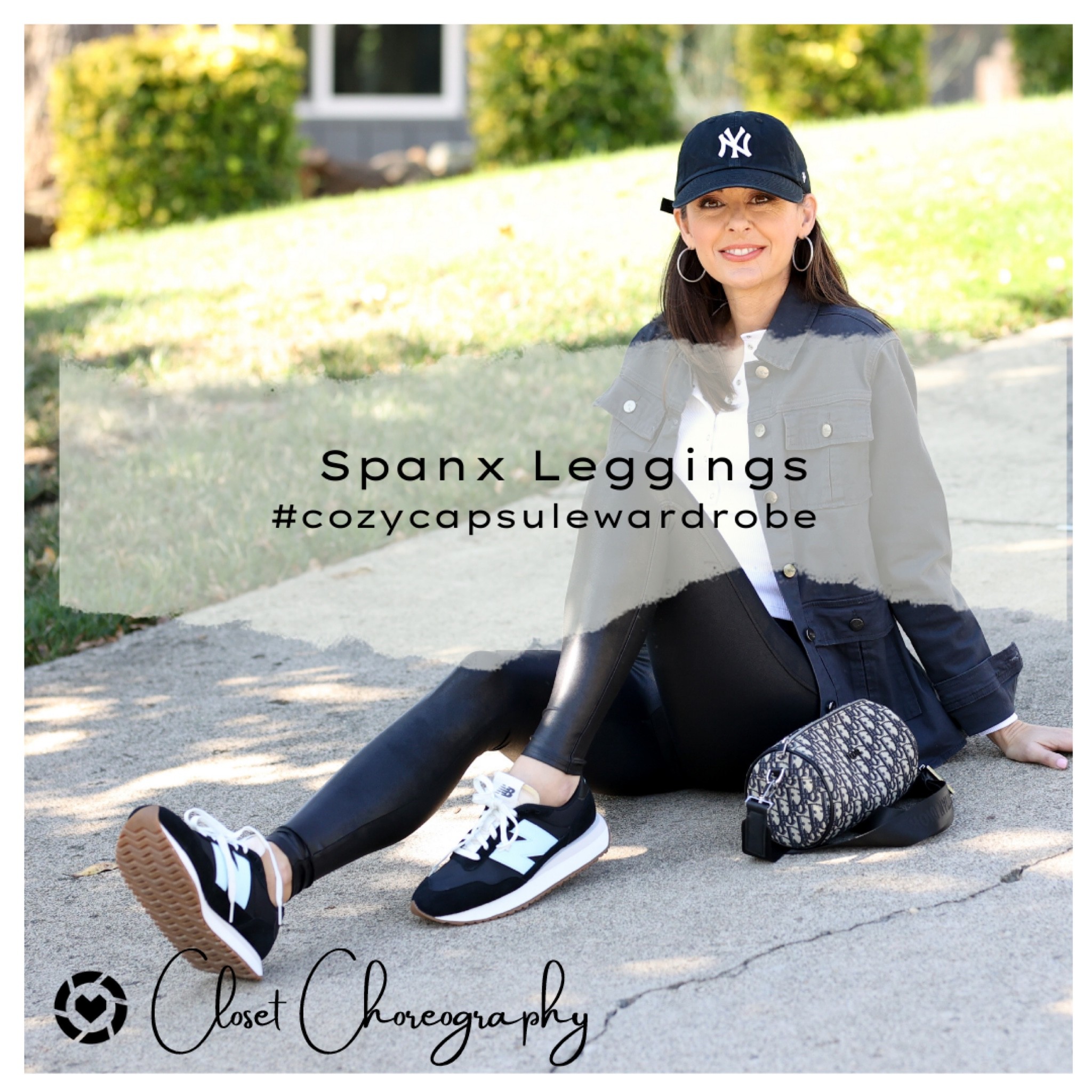 COZY CAPSULE WARDROBE 
Spanx Leggings

Upgrade your basic black leggings with a cool faux leather style. The Spanx leggings I’m wearing come in petite and plus sizes. They feature the brand’s contoured power waistband “for a flat gut and great butt”.