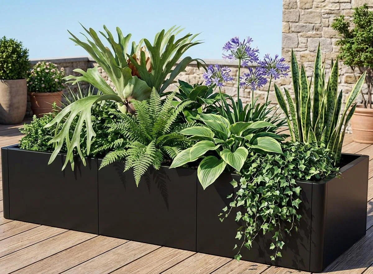 Square Metal Planter Box, Open Base Design | Wayfair North America