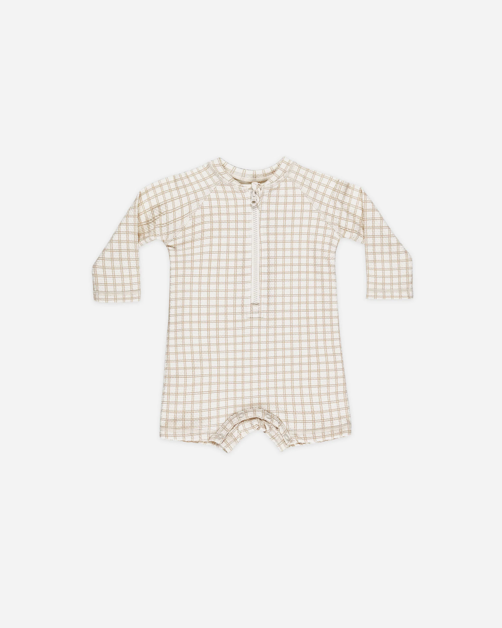 Long Sleeve One-Piece Rashguard || Oat Check | Rylee + Cru