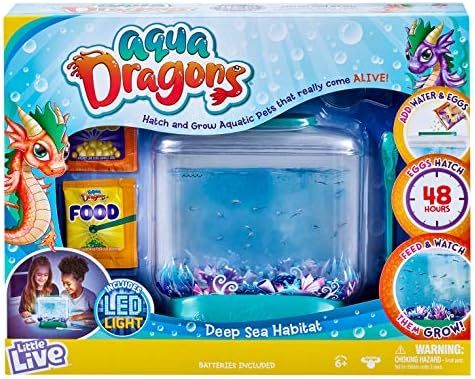 Little Live Aqua Dragons - Deep Sea Habitat - LED Light Up Tank Hatch and Grow Aquatic Pets | Amazon (US)