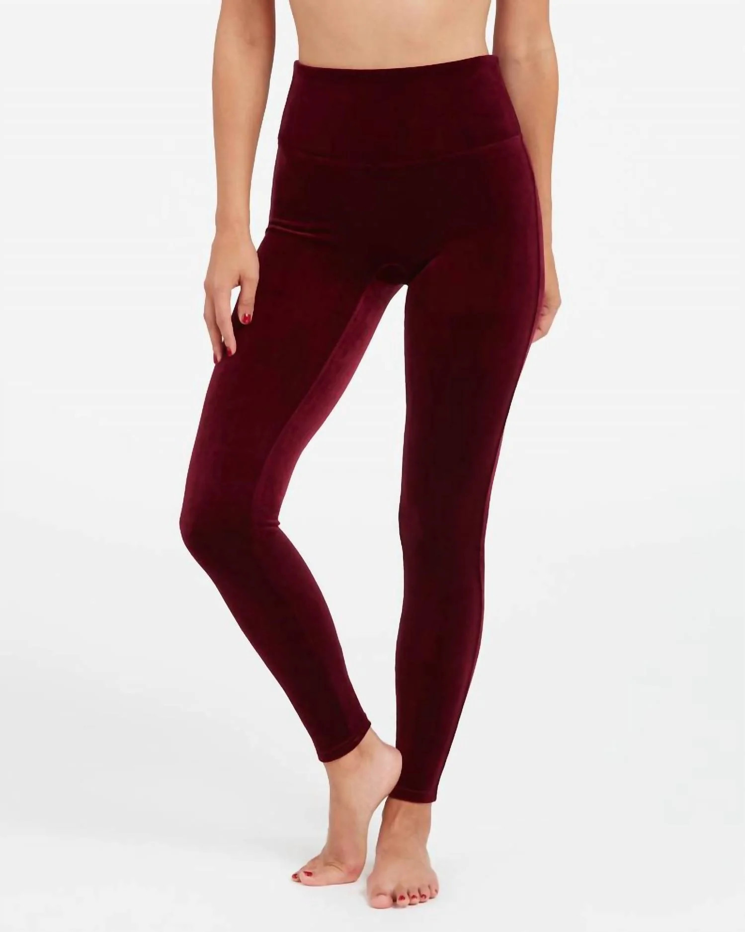 Velvet Legging In Burgundy | Shop Simon