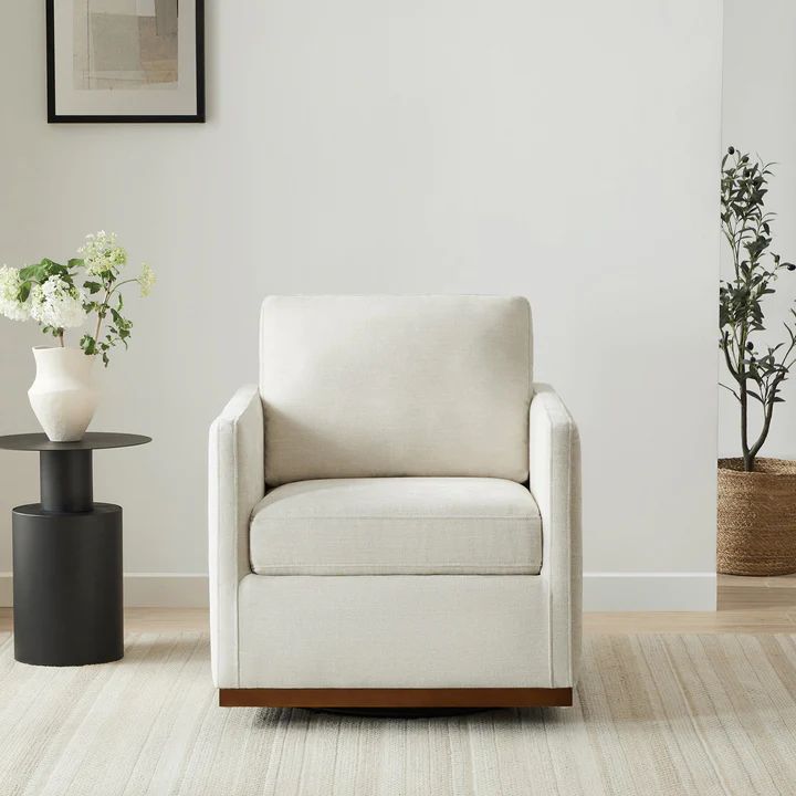CHITA®️ Henry Swivel Accent Chair with Wood Base - chitaliving.com | Chita