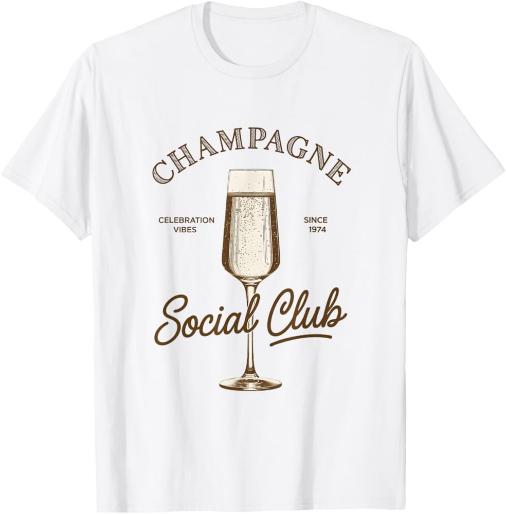 Sparkling Champagne Social Club for a Champagne Drinker T-Shirt | Amazon (US)