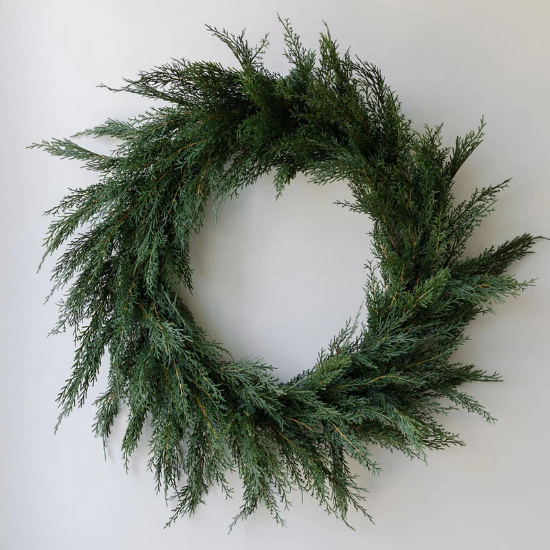 30" Faux Evergreen Cedar Wreath | CG Hunter