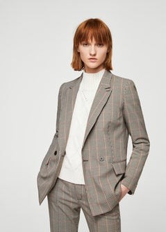 Check Structured blazer | MANGO (US)