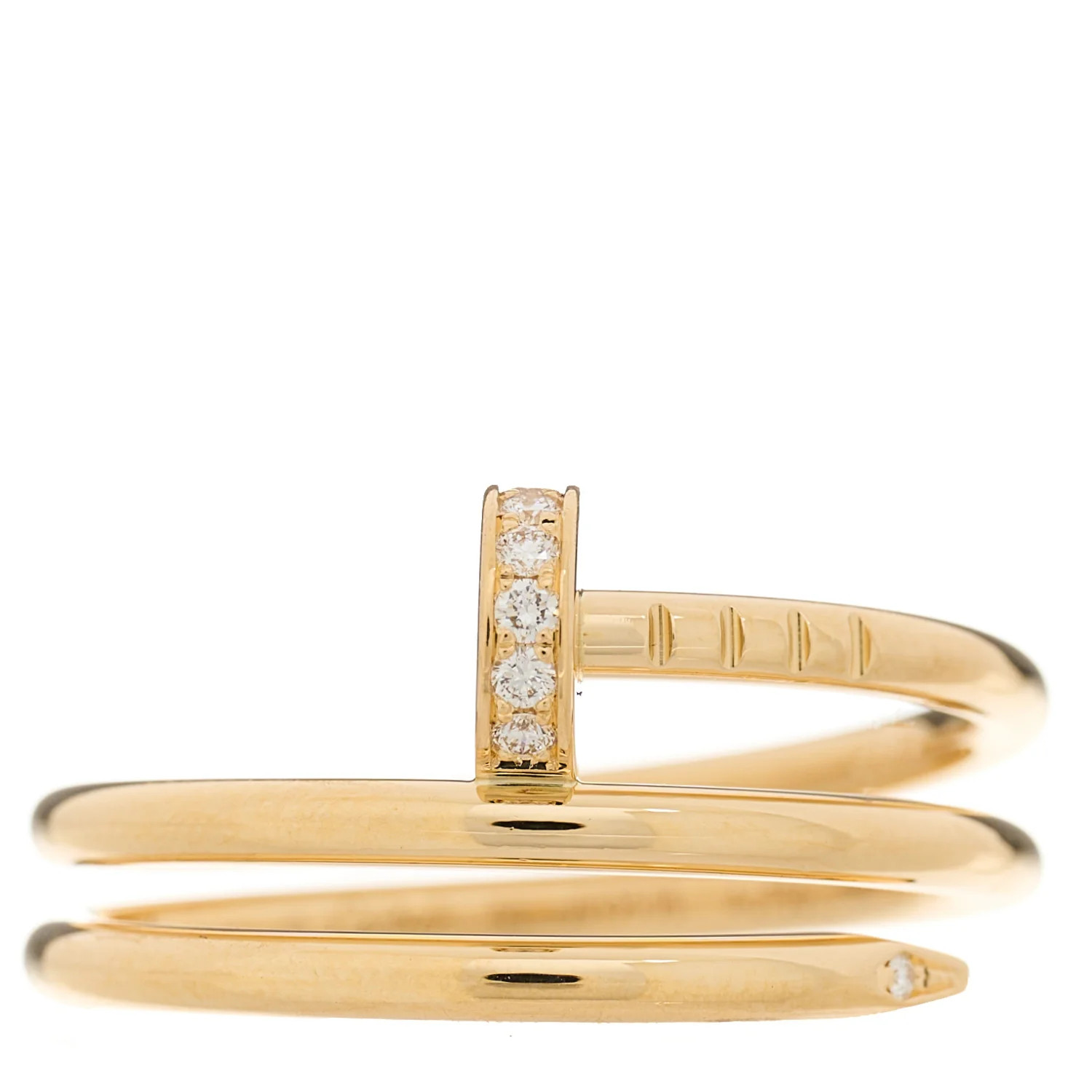 18K Yellow Gold Diamond Double Juste Un Clou Ring 53 6.5 | FASHIONPHILE (US)