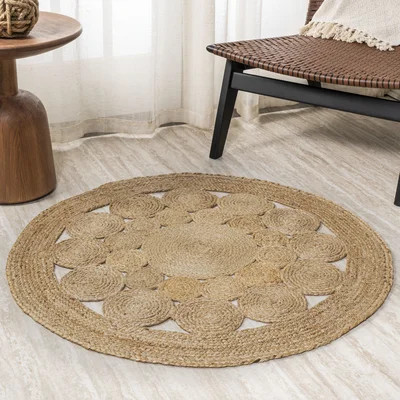 Cassia Round Natural Jute Boho Circle Natural Rug | Wayfair North America