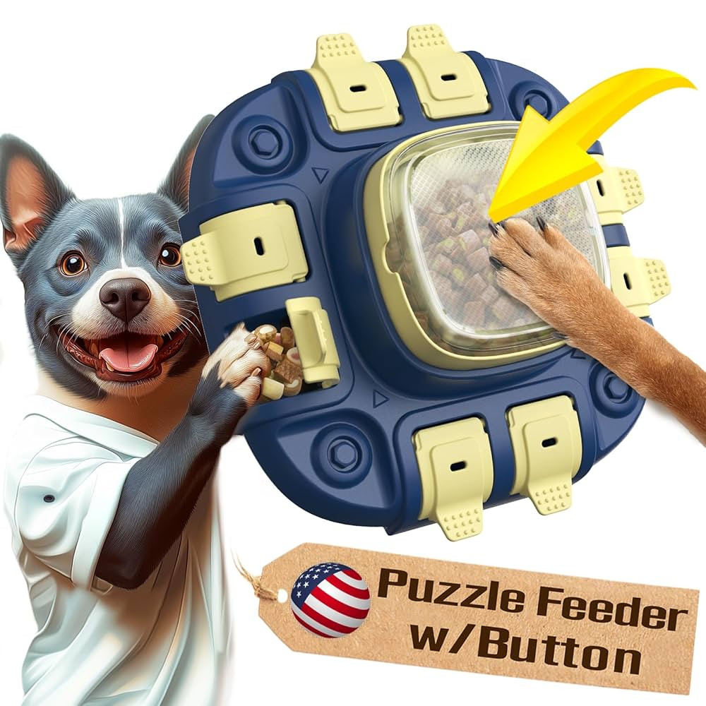KADTC Dog Puzzle Toys Level 2 in 1 for Small/Medium/Large Dogs Slow Feeder with Button Mind Game ... | Amazon (US)