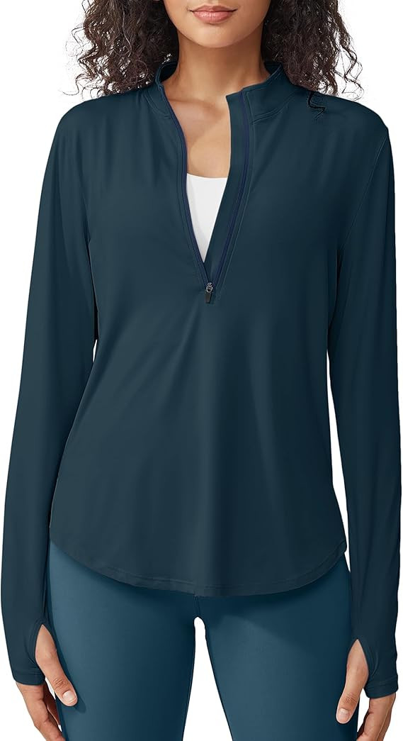 G4Free Womens UPF 50+ Sun Shirts Lightweight Golf Shirts Quick Dry Half Zip Workout Tops Running ... | Amazon (US)
