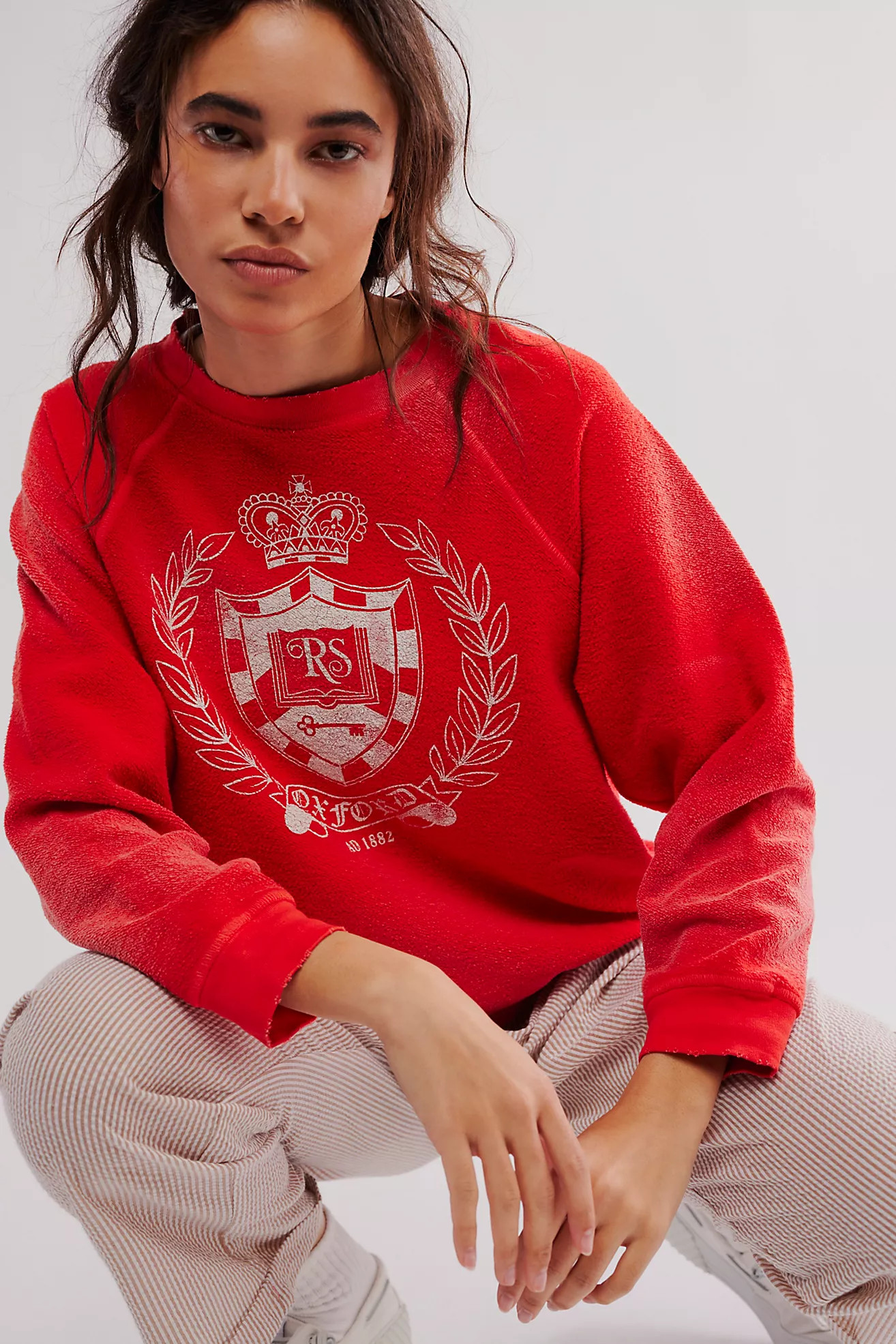 Oxford Crest Raglan Crew | Free People (Global - UK&FR Excluded)