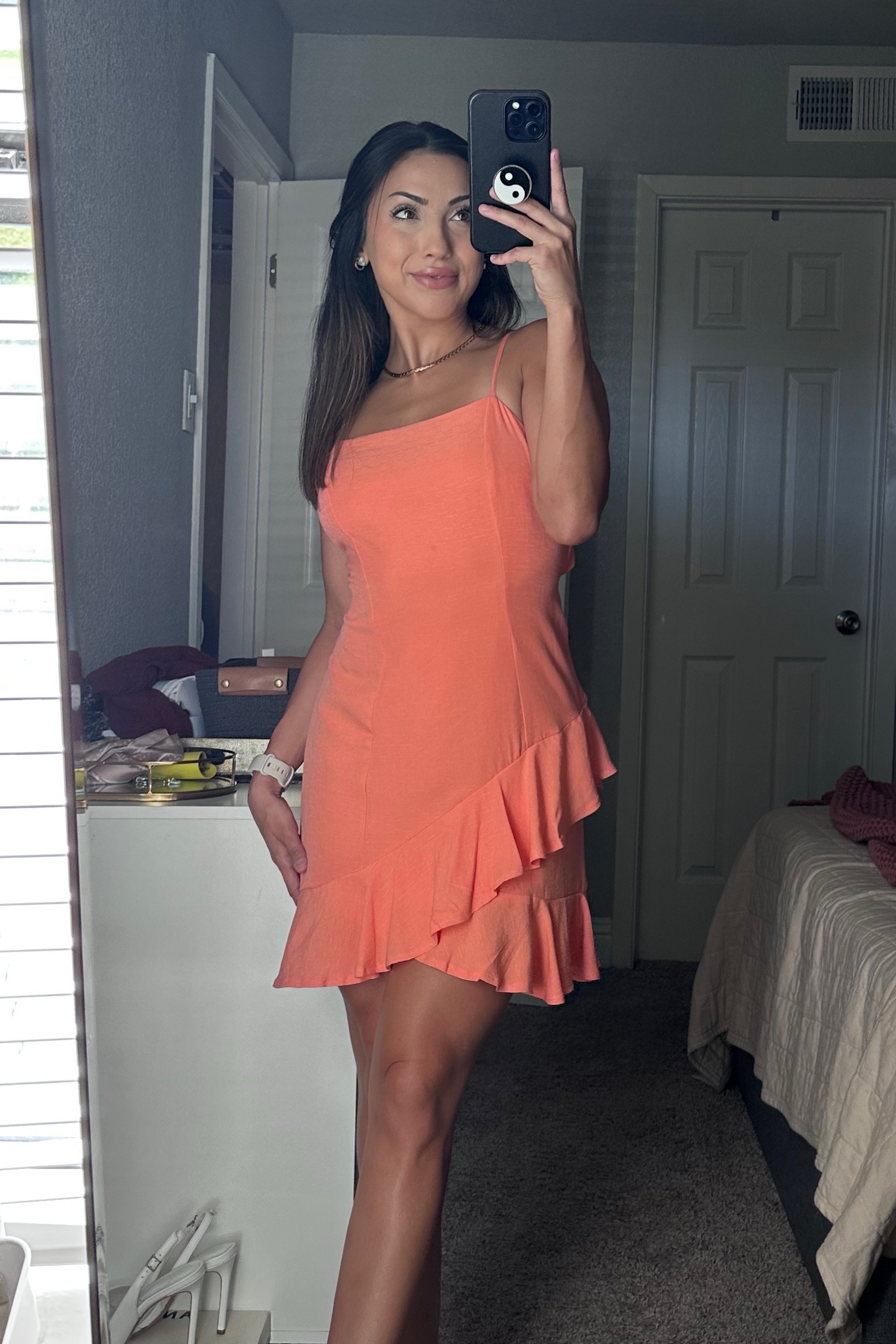 Who doesn’t love a ruffle moment? Flow-y dress that has adjustable shoulder straps, and a bow tie in the back. The best part is, this dress is currently on sale for only $10!! 

#LTKHolidaySale #LTKsalealert #LTKfindsunder50