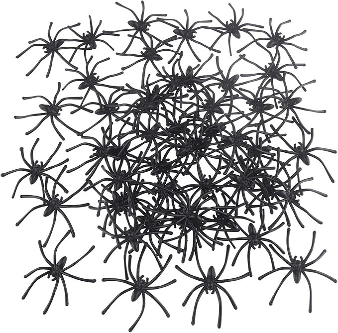 TUPARKA 100 Pcs Realistic Spider Plastic Halloween Mini Spiders Joke Toys for Haunted House Hallo... | Amazon (US)