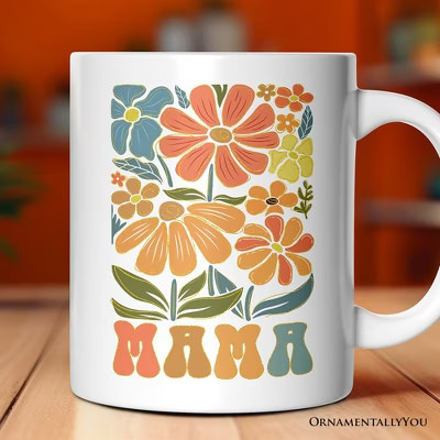 Boho Floral Mama Mug, Retro Color Flowers Gift for Mothers Non-Custom 12oz | Target