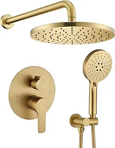 Iriber Shower System Wall Mounted Shower Faucet Mixer Set with Luxury High Pressure Shower head a... | Amazon (US)