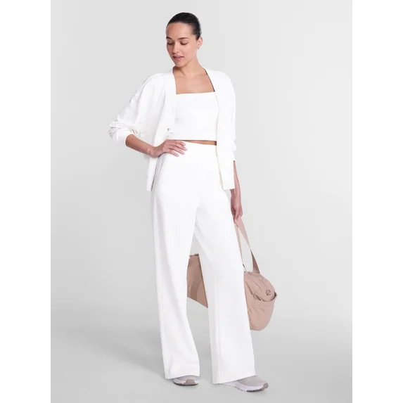 Athletic Works Women's and Women's Plus French Terry Wide Leg Pants, 31" Inseam, Sizes XS-4X | Walmart (US)