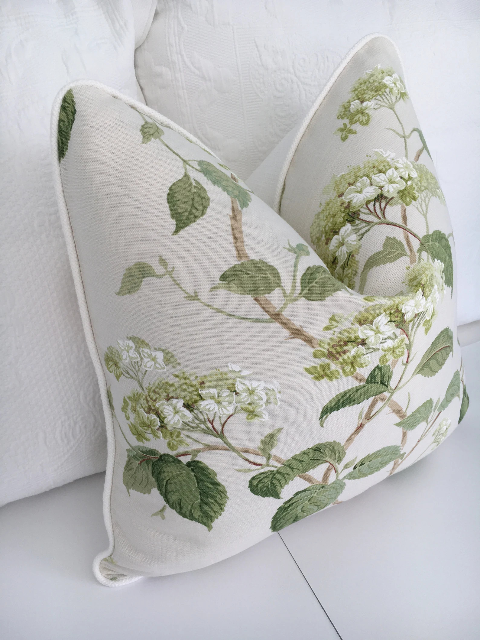 Colefax & Fowler "summerby" Green and Cream High End Pillow Cover, Floral Designer Pillow Cover, ... | Etsy (US)
