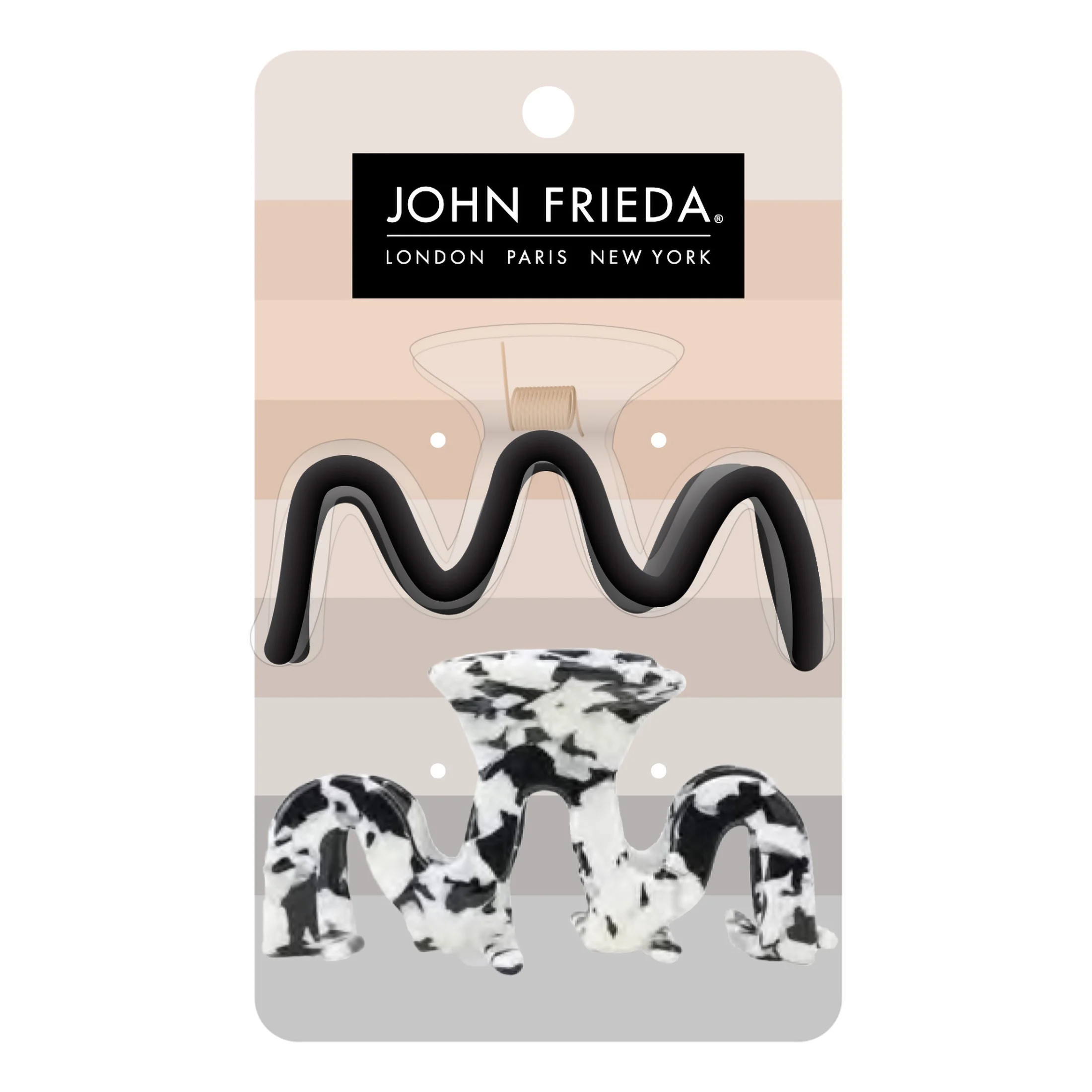 John Freida Wavy Claw Hair Clips, All Hair Types, Assorted Colors, 2 Pack | Walmart (US)