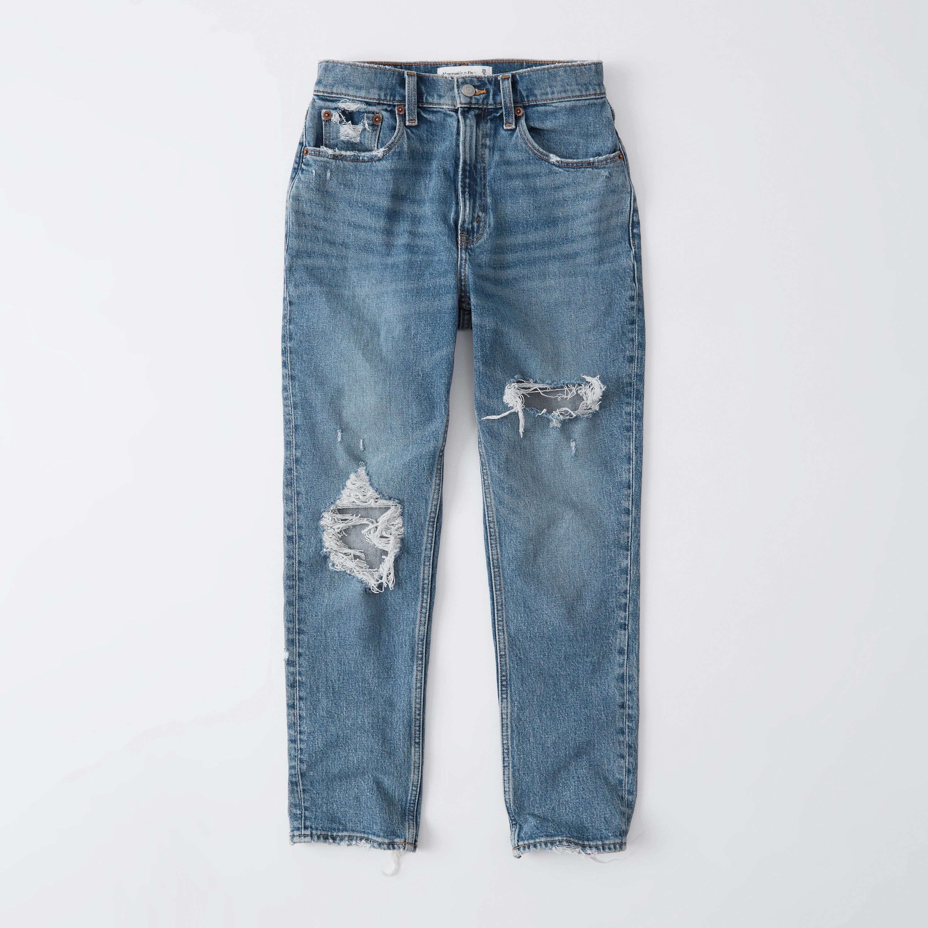 Ripped High Rise Mom Jeans | Abercrombie & Fitch (US)