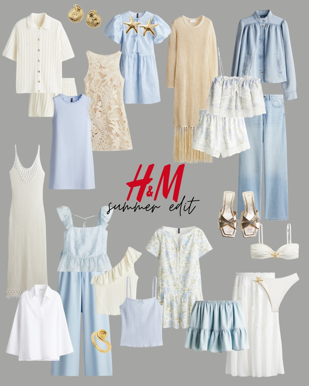 AGAIN 15-20 % OFF flash sale depending on your country! 🚨 

☁️✨ H&M just nailed the soft summer vibes with this dreamy edit 🤍 From crochet ☀️ sets to puff sleeves, beachy swimwear, breezy skirts, & denim must-haves — these pieces are giving quiet luxury on a budget 💸

Whether you’re heading to brunch in a pastel co-ord 💐, lounging poolside in a starfish bikini 🐚, or dressing up with gold accessories 🌟— there’s something here for every summer moment you’re manifesting 🌿

Like this post to save it to your favourite folder and come back later to shop 💾

Keywords:
summer outfit, H&M finds, crochet dress, soft blue, pastel fashion, puff sleeve dress, light denim, matching co-ord, gold heels, vacation look, beach outfit, summer skirt, flirty top, summer essentials, resortwear, feminine outfit, casual chic, breezy layers, cute romper, everyday sty

#LTKStyleTip #LTKSeasonal #LTKSummerEdit