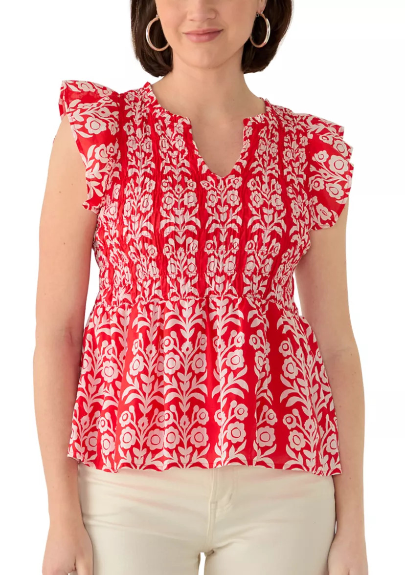 Women's Short Sleeve Smocked Top | Belk