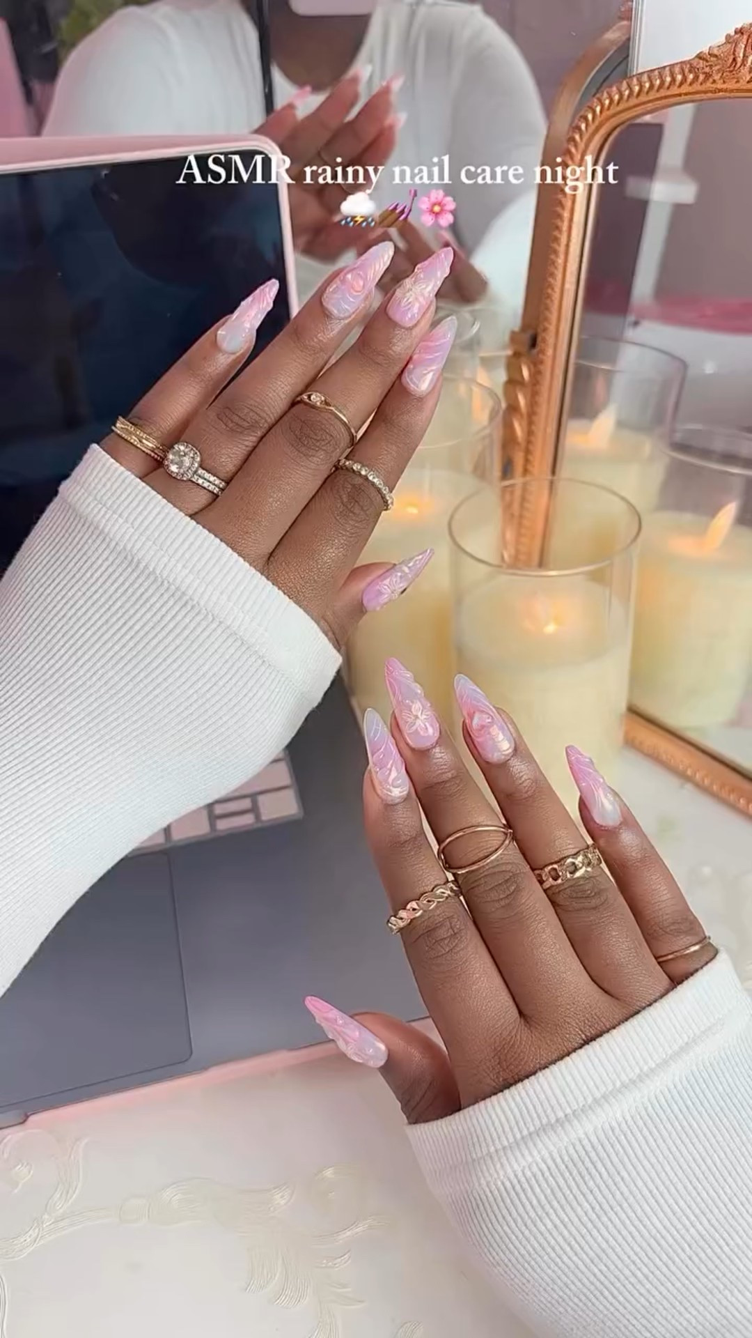 ASMR rainy nail care night! Rain and nail care is the ultimate relaxing experience. 🥹🩷

Products used:

Nails/remover: @bloomnails_official 
Wristbands: @makeuperaser 
Hand sanitizer: @touchland 
Hair removal: @mybleame 
Shaving cream: @billie 
Hand mask: @oliveandjune
Hand wax: @conair 
Hand massager: @cincom_shop 
Spray hand lotion: @nectarlifeusa 
Hand lotion: @lovephilosophy 

-
-
#pinkaesthetic #pinknails #mermaidnails #beachnails #summernails #asmr #nailasmr #selfcare #selfcarenight #metime #pinkgirl

#LTKBeauty #LTKFamily #LTKHome