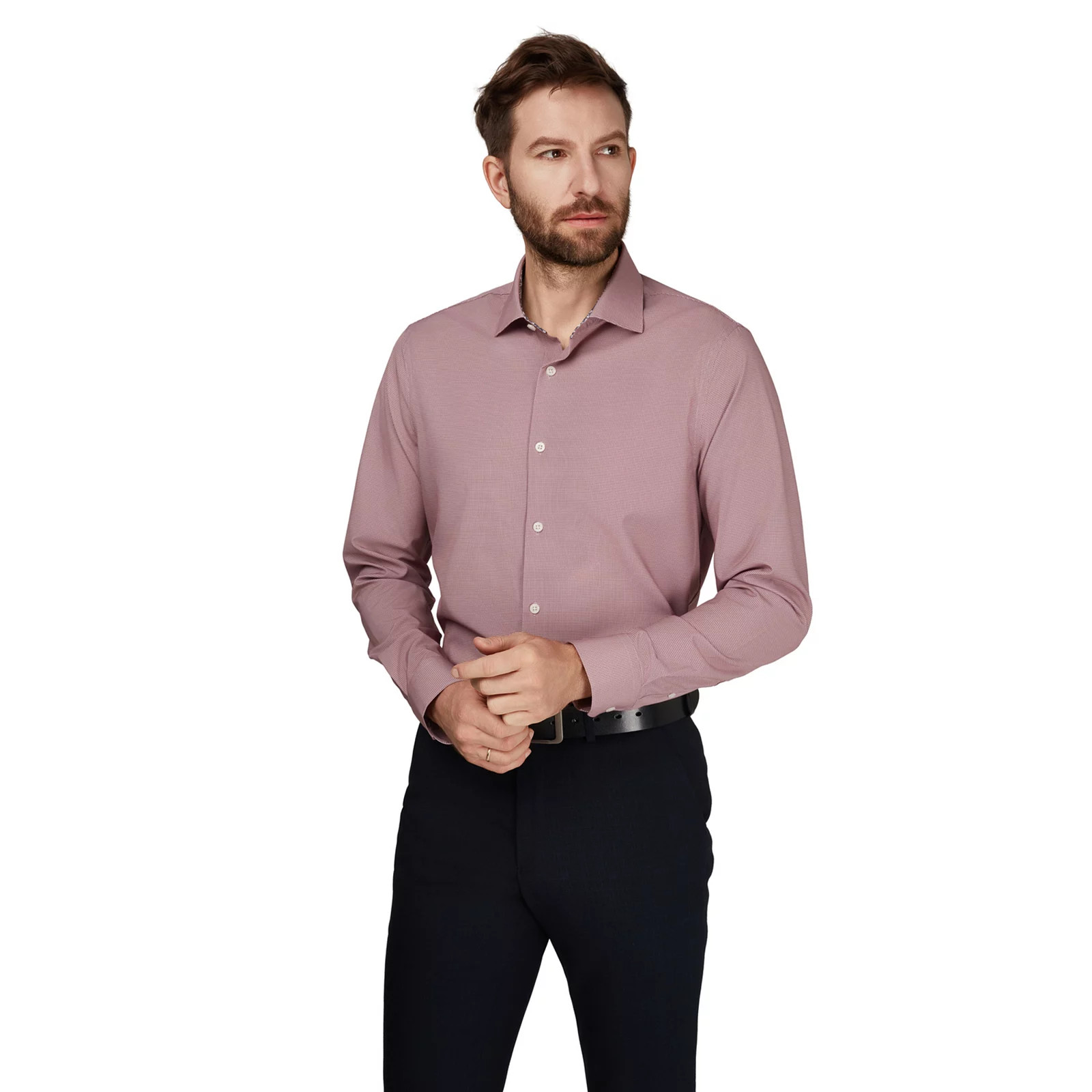 Men's Bespoke Slim-Fit Wrinkle Free Performance Dress Shirt, Size: XL-34/35, Blue Floral | Kohl's