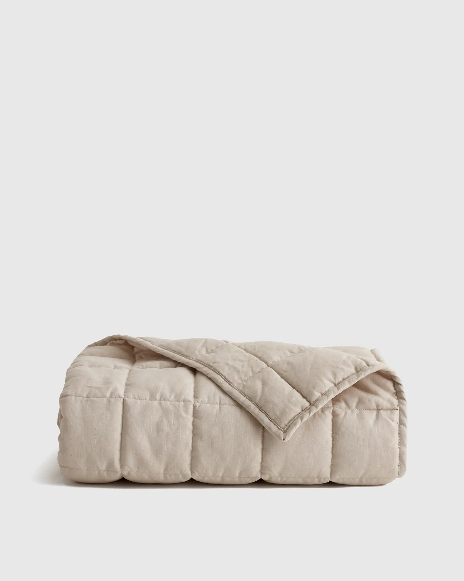 Linen Crib Quilt in Blush Pink | Quince