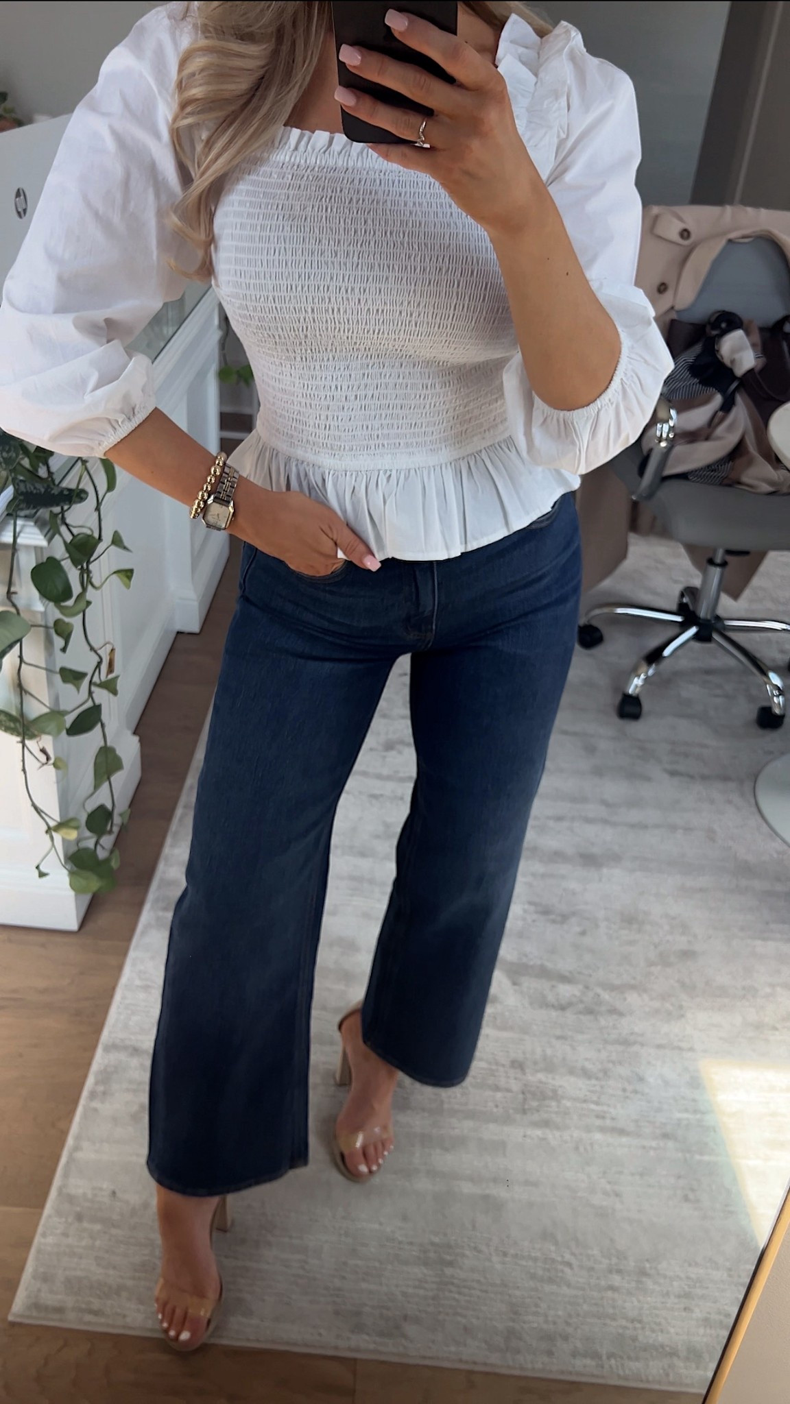 Obsessed with these jeans for spring and summer! They’re so soft and cute for dressing up! Would make for cute office outfits or teacher outfits! 

So soft and stretchy too! I’m wearing size 25! 

Straight jeans, dark denim, quince jeans, office outfits, casual outfits, teacher outfits 

#LTKWorkwear #LTKootd