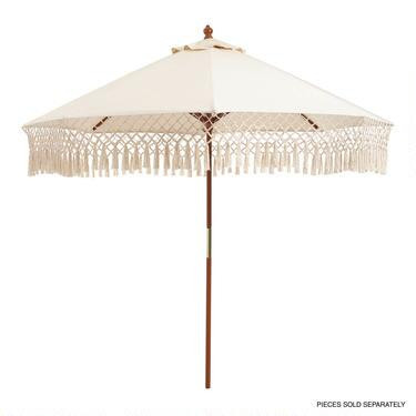 Natural 9 Ft Replacement Umbrella Canopy With Fringe | World Market