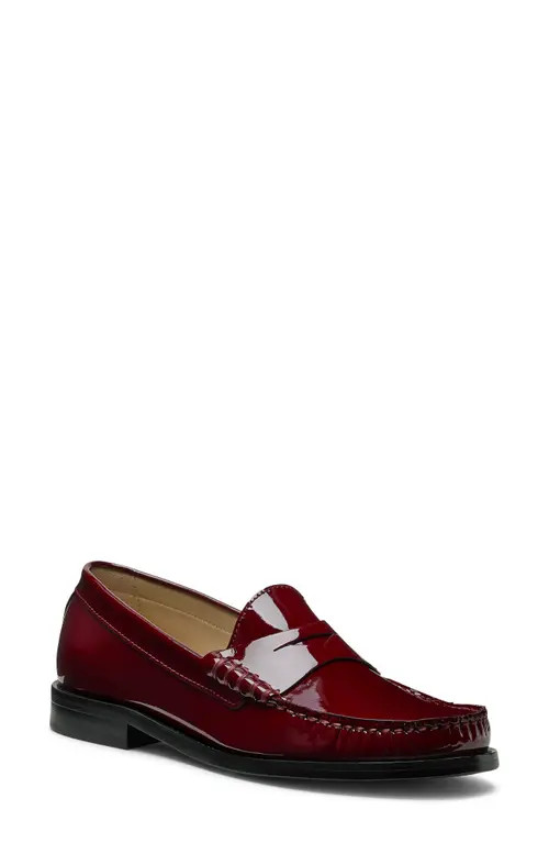 Stuart Weitzman Lottie Penny Loafer in Rosewood Patent at Nordstrom, Size 10 | Nordstrom