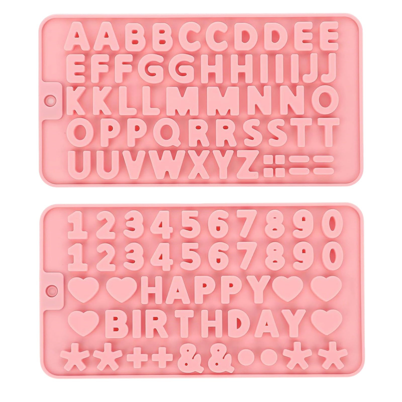 2 pcs Number Chocolate Molds and Letter Silicone Molds,Reusable Alphabet Candy Molds with Happy B... | Amazon (US)